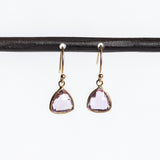 Triangular Amethyst Drop Earrings