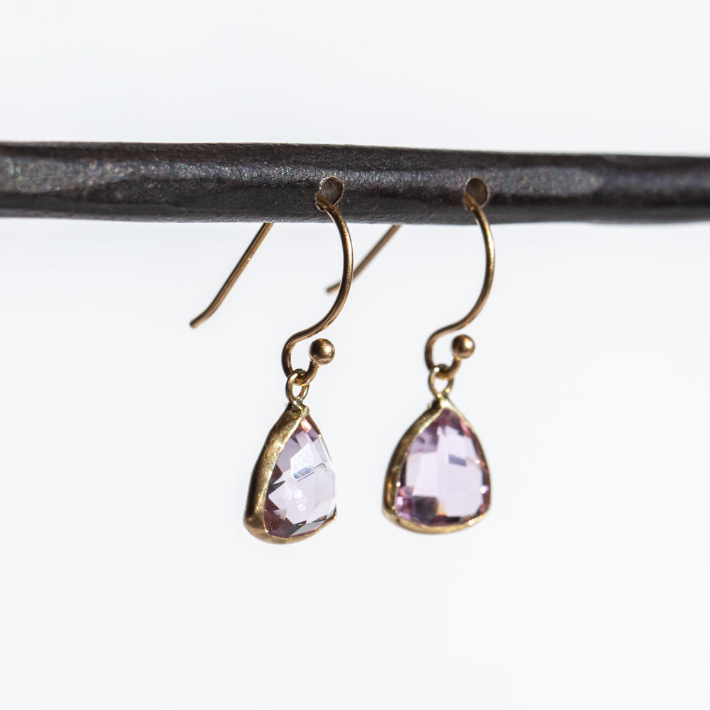 Triangular Amethyst Drop Earrings