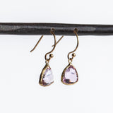 Triangular Amethyst Drop Earrings