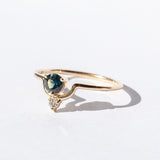 Wwake | Small Round Nestled Teal Sapphire Ring