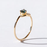 Wwake | Small Round Nestled Teal Sapphire Ring
