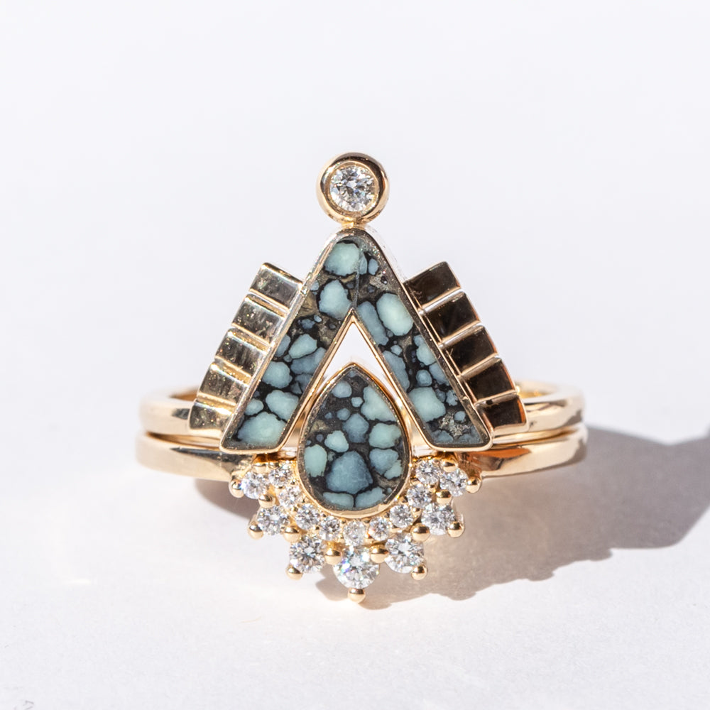 Reika Variscite and Diamond Ring Set