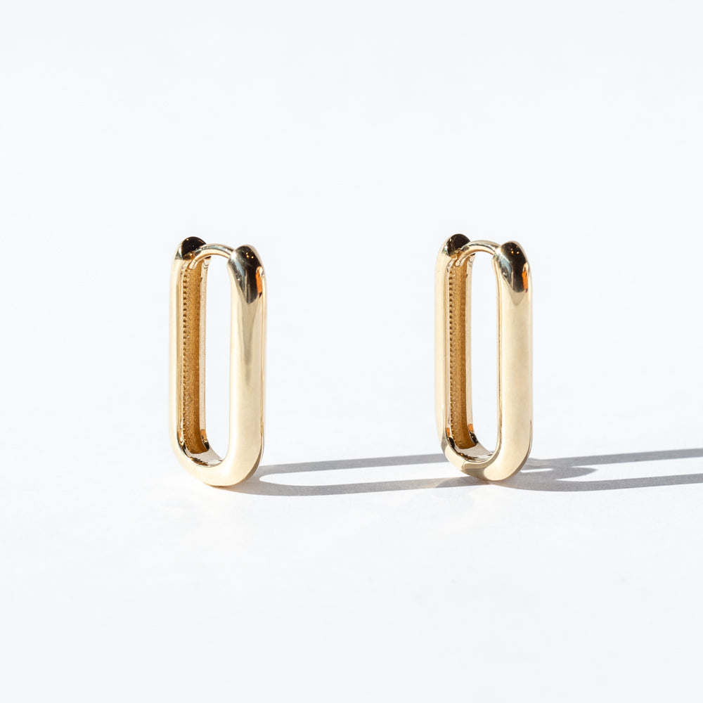 Zoe Chicco | Thick Large Oval Hinge Hoop Earrings