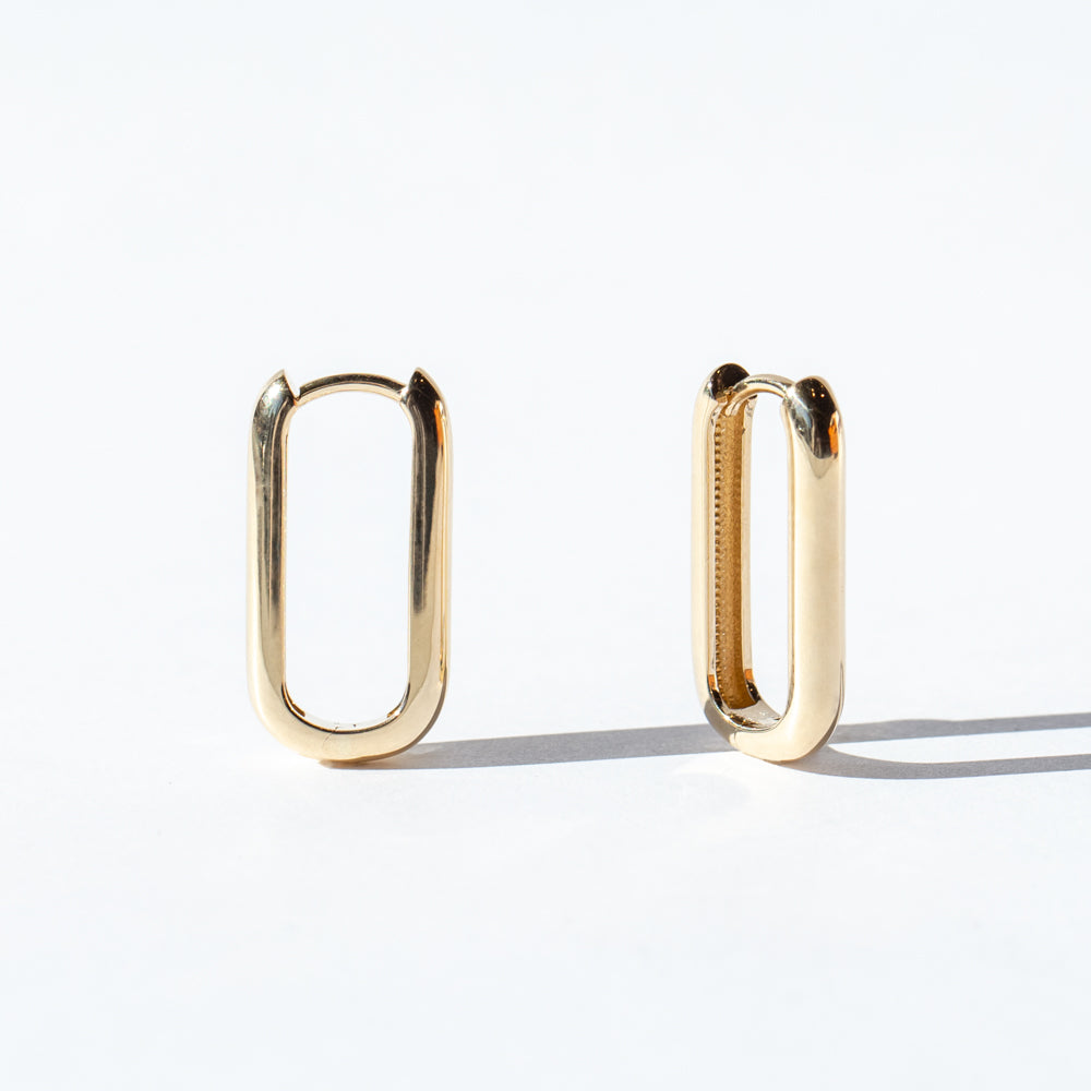 Zoe Chicco | Thick Large Oval Hinge Hoop Earrings