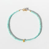 Amazonite Beaded Bracelet with Gold Bead