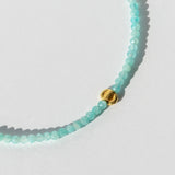 Amazonite Beaded Bracelet with Gold Bead