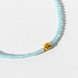 Apatite Beaded Bracelet with Gold Tulip Bead