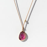 Asymmetrical Watermelon Tourmaline Necklace