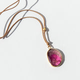 Asymmetrical Watermelon Tourmaline Necklace