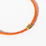 Carnelian Beaded Bracelet with Gold Bead