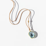 Cushion Sky Blue Topaz Necklace