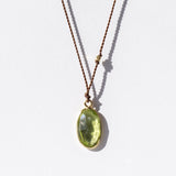 Elongated Oval Peridot Necklace