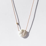 Flat Round White Pearl Necklace