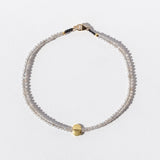 Labradorite Beaded Bracelet with Gold Bead