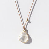 Large Asymmetrical Rainbow Moonstone Necklace