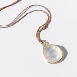 Large Asymmetrical Rainbow Moonstone Necklace