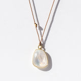 Large Asymmetrical Rainbow Moonstone Necklace