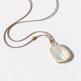 Large Asymmetrical Rainbow Moonstone Necklace
