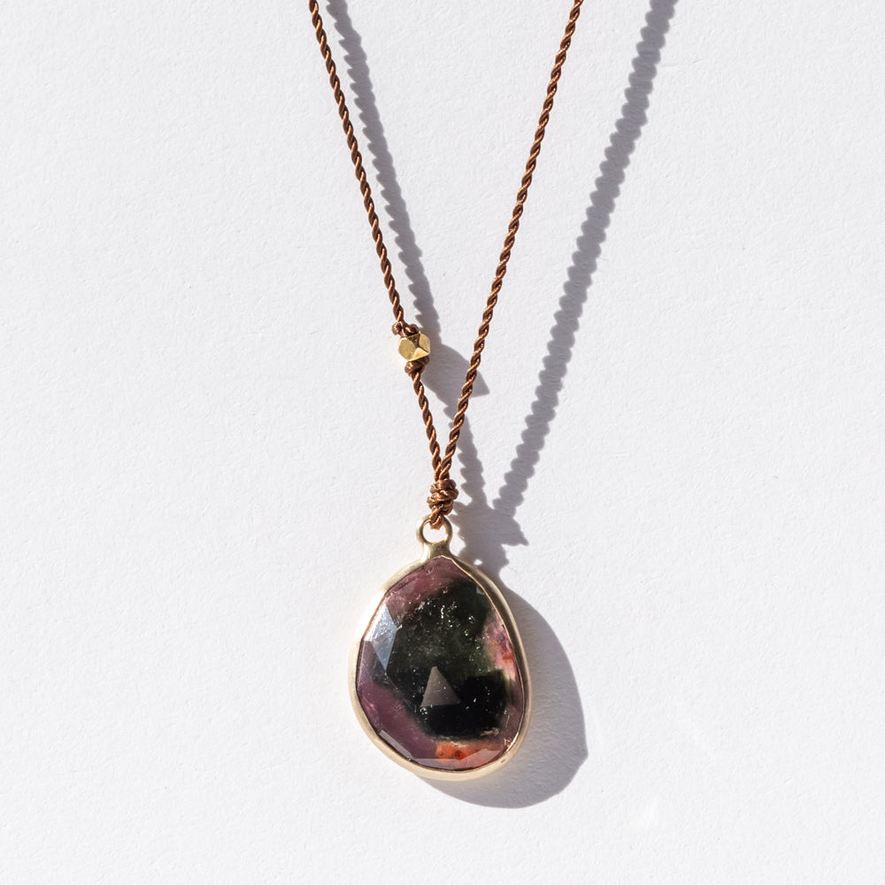 Large Asymmetrical Watermelon Tourmaline Necklace