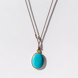 Large Oval Sleeping Beauty Turquoise Necklace