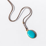 Large Oval Sleeping Beauty Turquoise Necklace