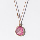 Large Roundish Watermelon Tourmaline Necklace