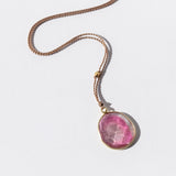 Large Roundish Watermelon Tourmaline Necklace