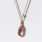 Elongated Watermelon Tourmaline Necklace
