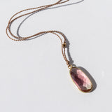 Elongated Watermelon Tourmaline Necklace