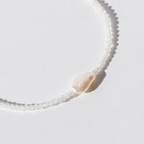Moonstone Beaded Bracelet with White Keshi Pearl