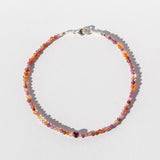 Pink and Orange Beaded Bracelet with Garget Bead