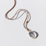 Oval Cabochon Rainbow Moonstone Necklace