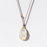 Asymmetrical Elongated Oval Moonstone Necklace