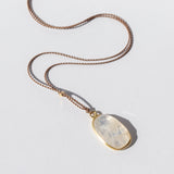 Asymmetrical Elongated Oval Moonstone Necklace