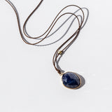 Oval Navy Sapphire Necklace