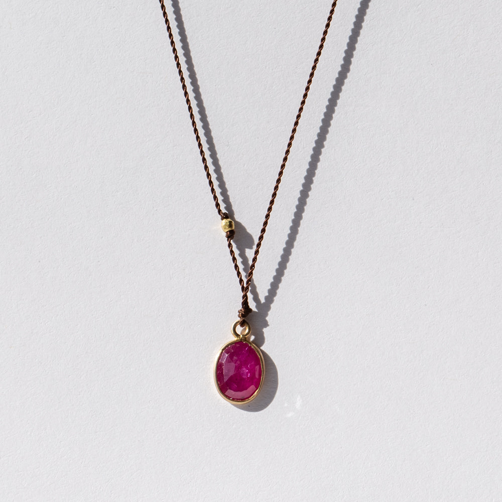 Oval Ruby Necklace