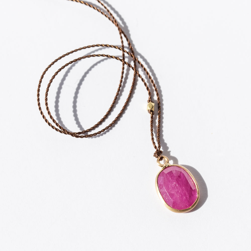 Oval Ruby Necklace