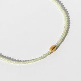 Peridot Beaded Bracelet with Oval Gold Bead