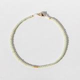 Peridot Beaded Bracelet with Gold Tube Bead