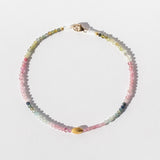 Pink and Green Tourmaline Beaded Bracelet