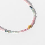 Pink and Green Tourmaline Beaded Bracelet