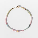 Pink and Green Tourmaline Beaded Bracelet
