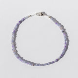 Purple Gray Multi Gemstone Beaded Bracelet