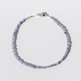 Purple Gray Multi Gemstone Beaded Bracelet
