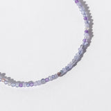 Purple Gray Multi Gemstone Beaded Bracelet