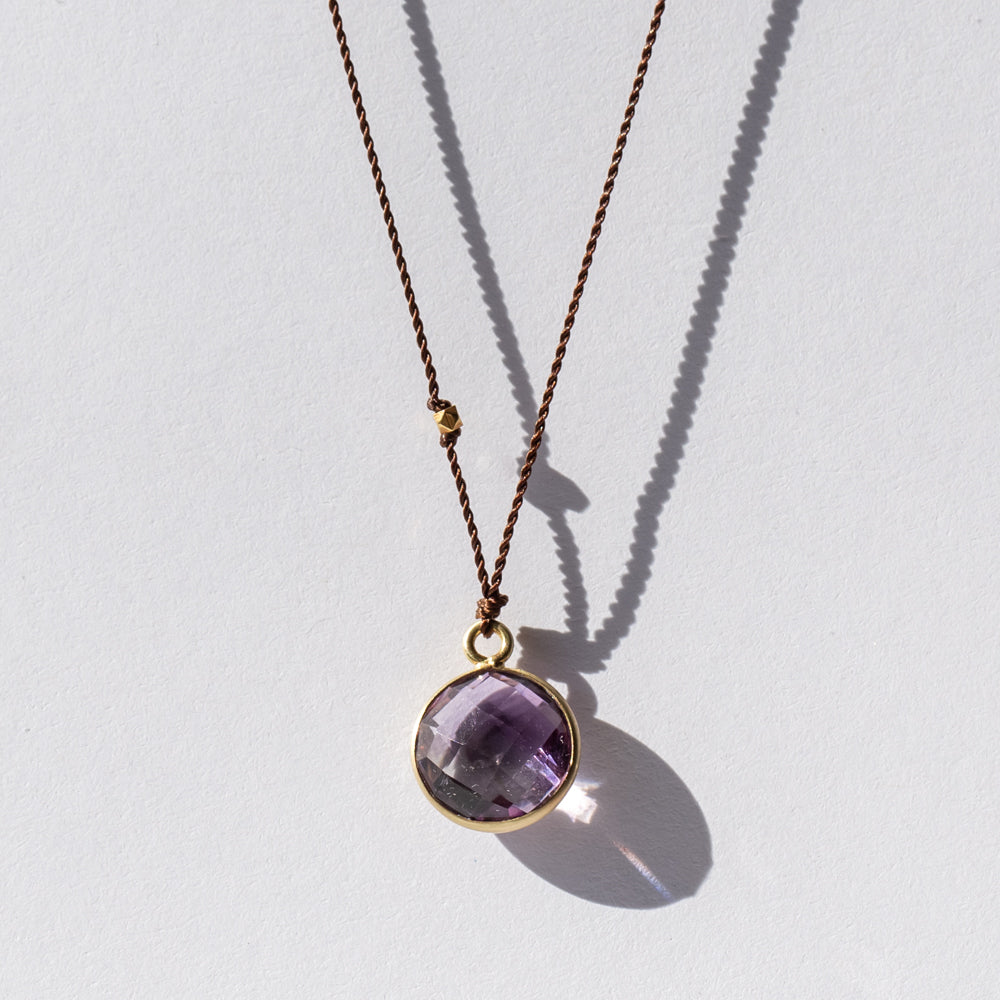 Round Amethyst Necklace