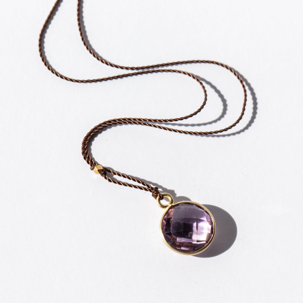 Round Amethyst Necklace