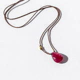 Small Teardrop Ruby Necklace