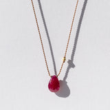 Small Teardrop Ruby Necklace