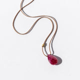 Small Teardrop Ruby Necklace